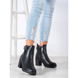 Weide Wygodne Botki Na Słupku czarne 2