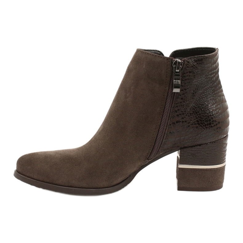 Gamis Damskie stylowe botki zamszowe  4005 brązowe 1