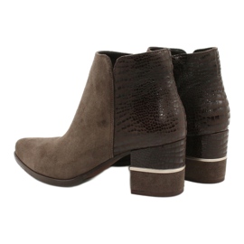 Gamis Damskie stylowe botki zamszowe  4005 brązowe 3