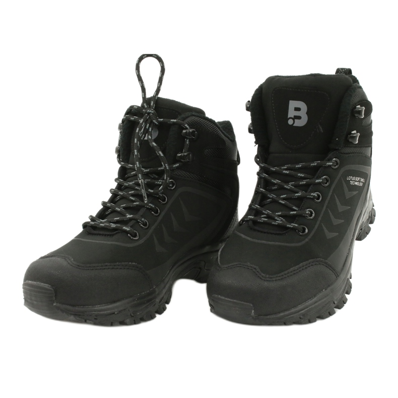 McBraun Wysokie trekkingi sportowe softshell czarne 9TR37-1405 2