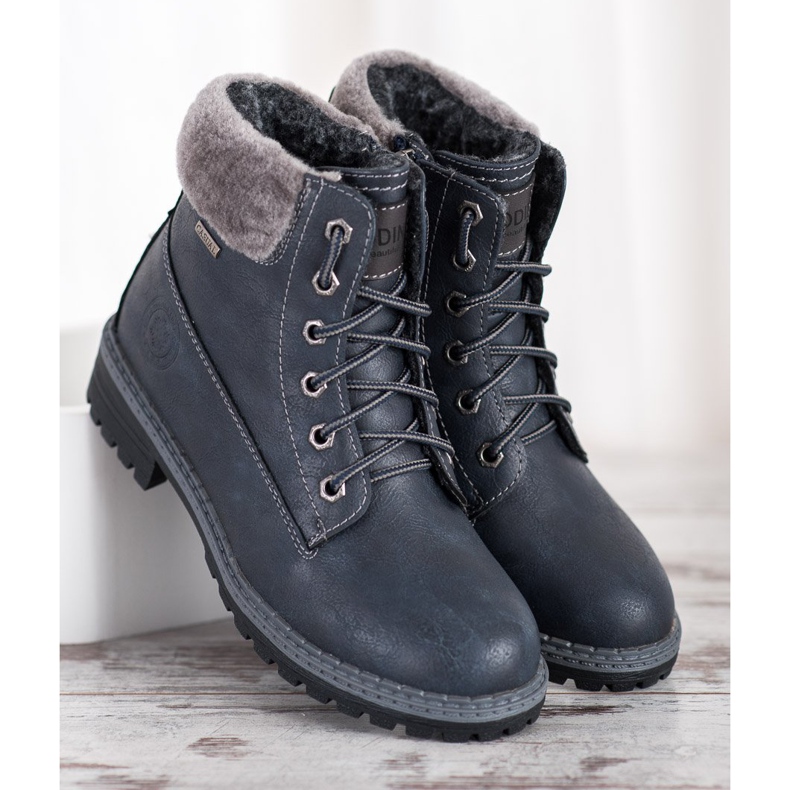 Goodin Granatowe Traperki niebieskie 2