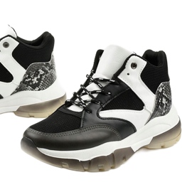 Czarne sneakersy wsuwane Barettos białe 1