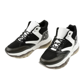 Czarne sneakersy wsuwane Barettos białe 2