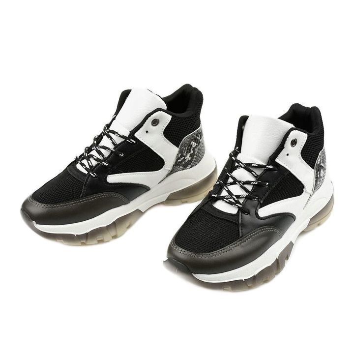 Czarne sneakersy wsuwane Barettos białe 2