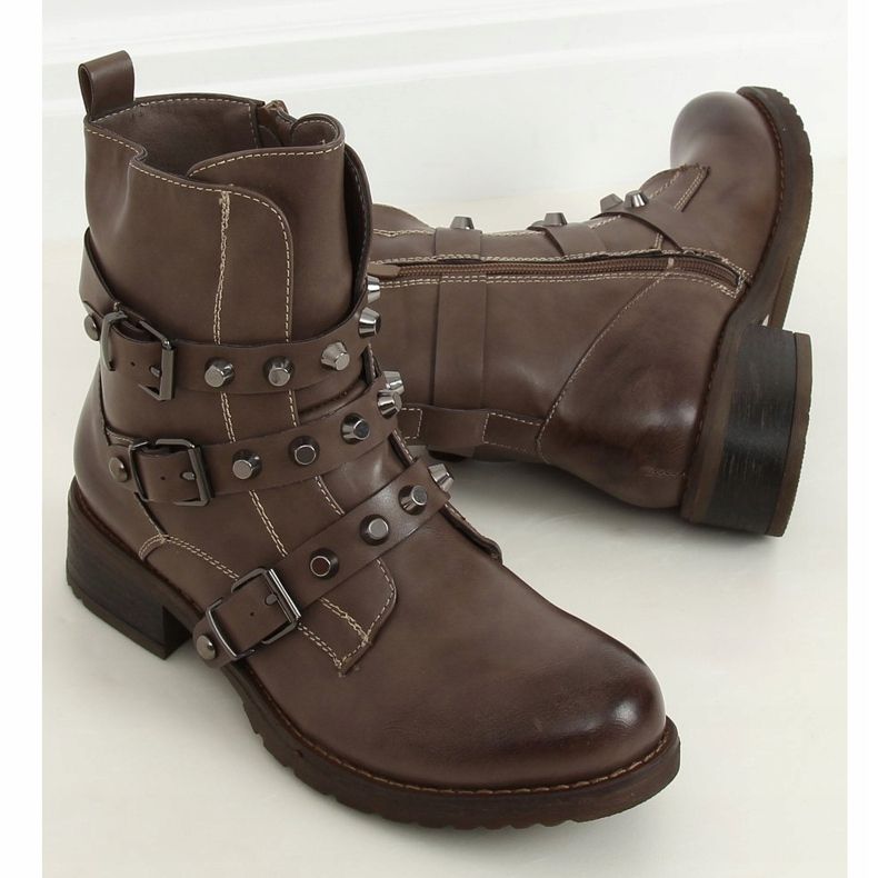 Botki militarne ciemny beż Z195 Khaki 1