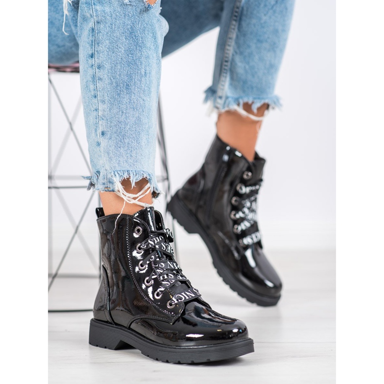 Lakierowane Workery VINCEZA czarne 2