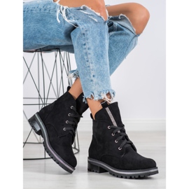 Seastar Zamszowe Traperki czarne 1