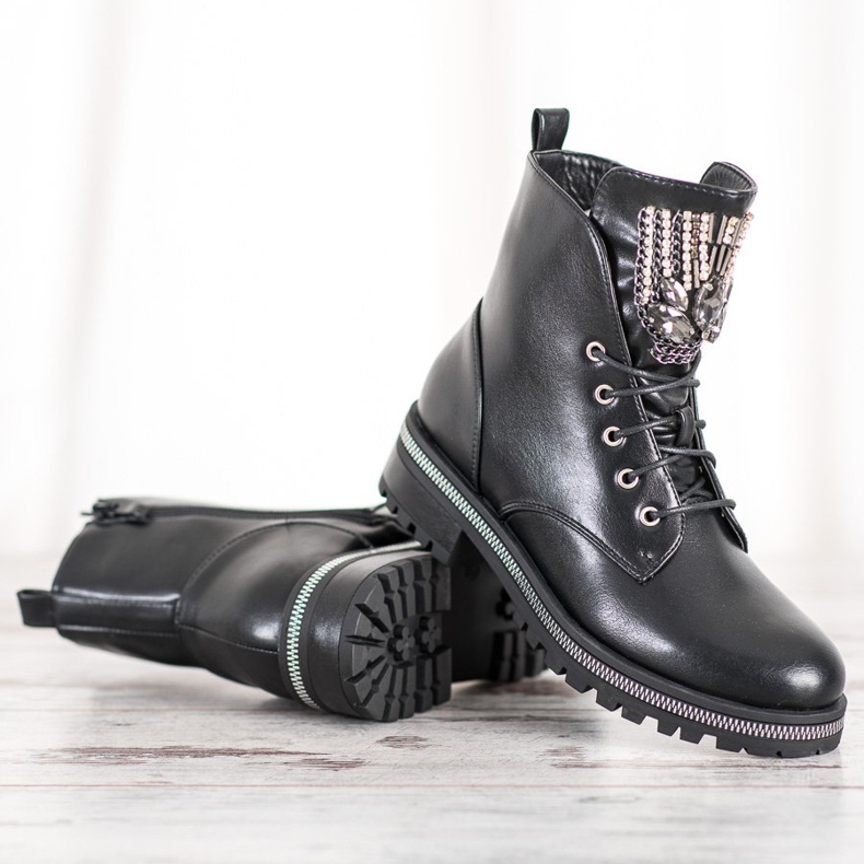 Seastar Workery Z Kryształkami czarne 1