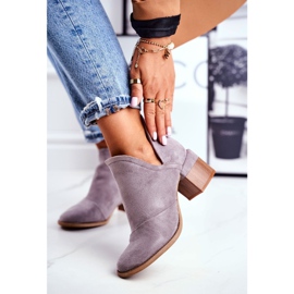 Damskie Botki Na Słupku Wycięte Szare Mini Meliori 1