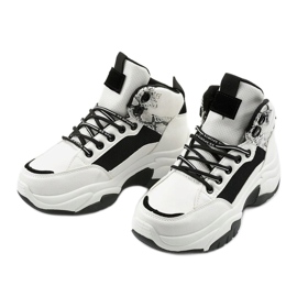 Białe sneakersy traperki Cirisesis czarne 2