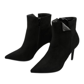 Czarne botki na szpilce z cekinami Adrearene 2