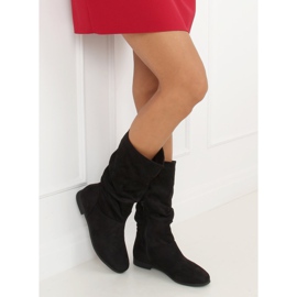 Kozaki damskie płaski obcas czarne J19-92 Black 4