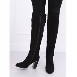 Kozaki na obcasie czarne 1105-GG Black 1