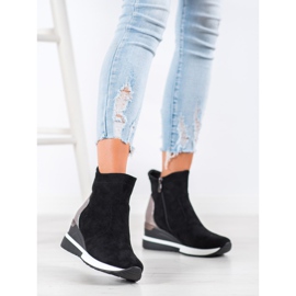 Botki Na Koturnie VINCEZA czarne 1