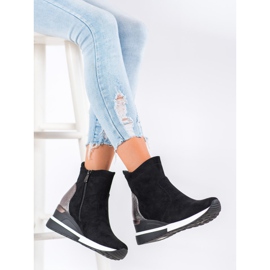 Botki Na Koturnie VINCEZA czarne 2