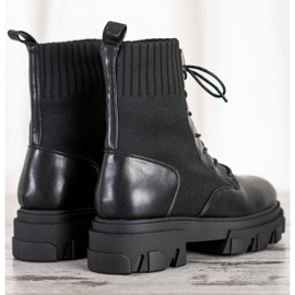 Seastar Modne Workery Na Platformie czarne 1