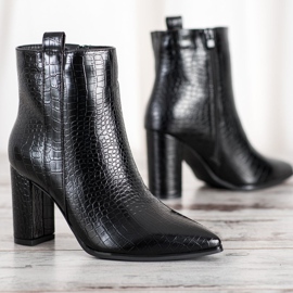 Seastar Stylowe Botki Ze Wzorem czarne 2