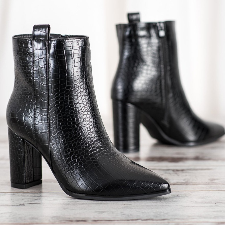 Seastar Stylowe Botki Ze Wzorem czarne 2