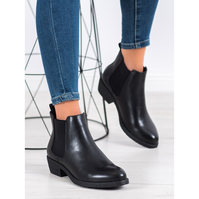 Sergio Leone Wsuwane Czarne Botki 2