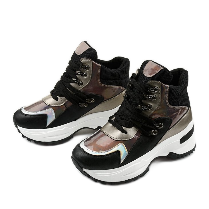 Czarne sneakersy wsuwane Gianna wielokolorowe 2