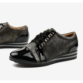 Czarne Modne Sneakersy na koturnie 15S8621 1