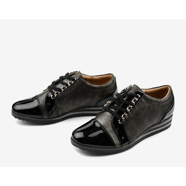 Czarne Modne Sneakersy na koturnie 15S8621 2