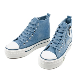 Niebieskie sneakersy na koturnie sznurowane Lynnhurst 2