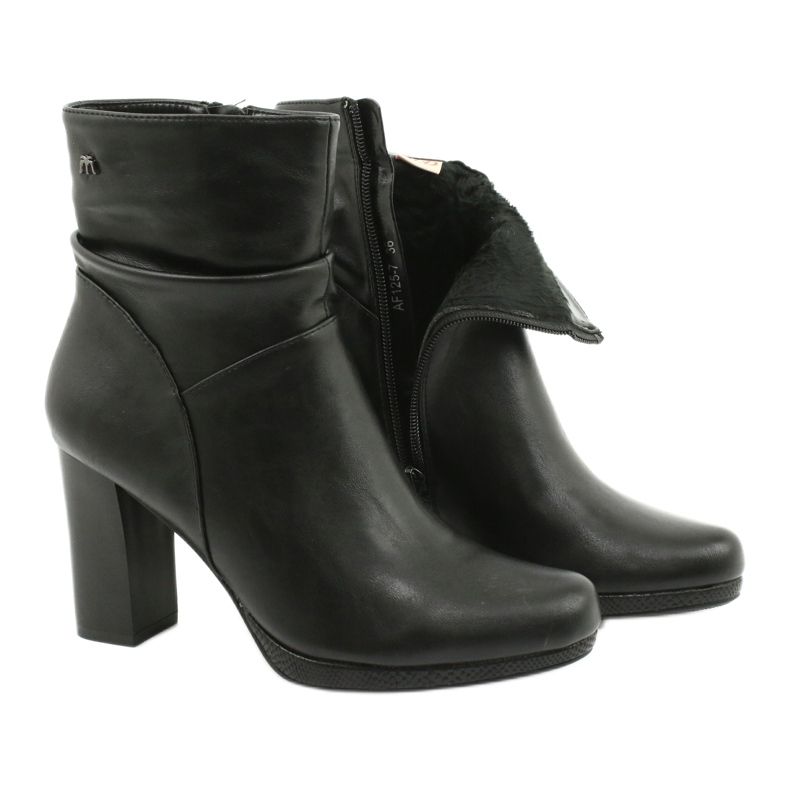 M.Daszyński Czarne botki na słupku Daszyński AF125-7 4