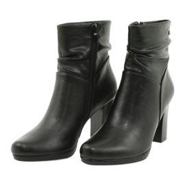 M.Daszyński Czarne botki na słupku Daszyński AF125-7 2