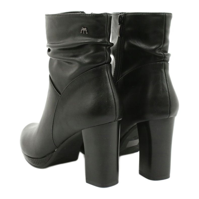 M.Daszyński Czarne botki na słupku Daszyński AF125-7 3