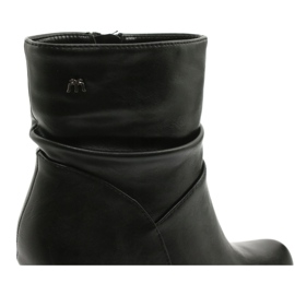 M.Daszyński Czarne botki na słupku Daszyński AF125-7 5