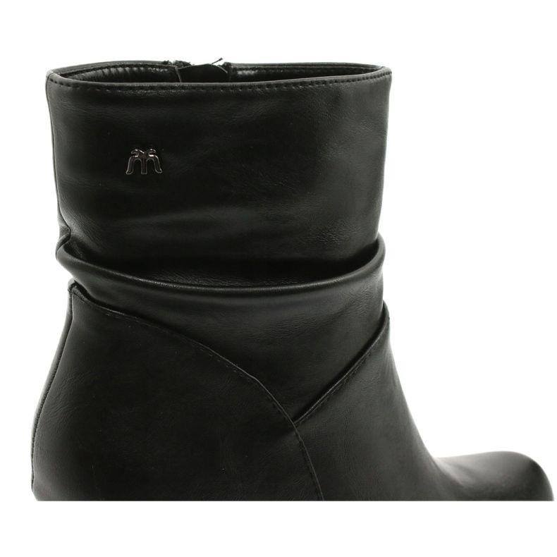 M.Daszyński Czarne botki na słupku Daszyński AF125-7 5