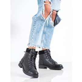 Kylie Sznurowane Traperki czarne 1