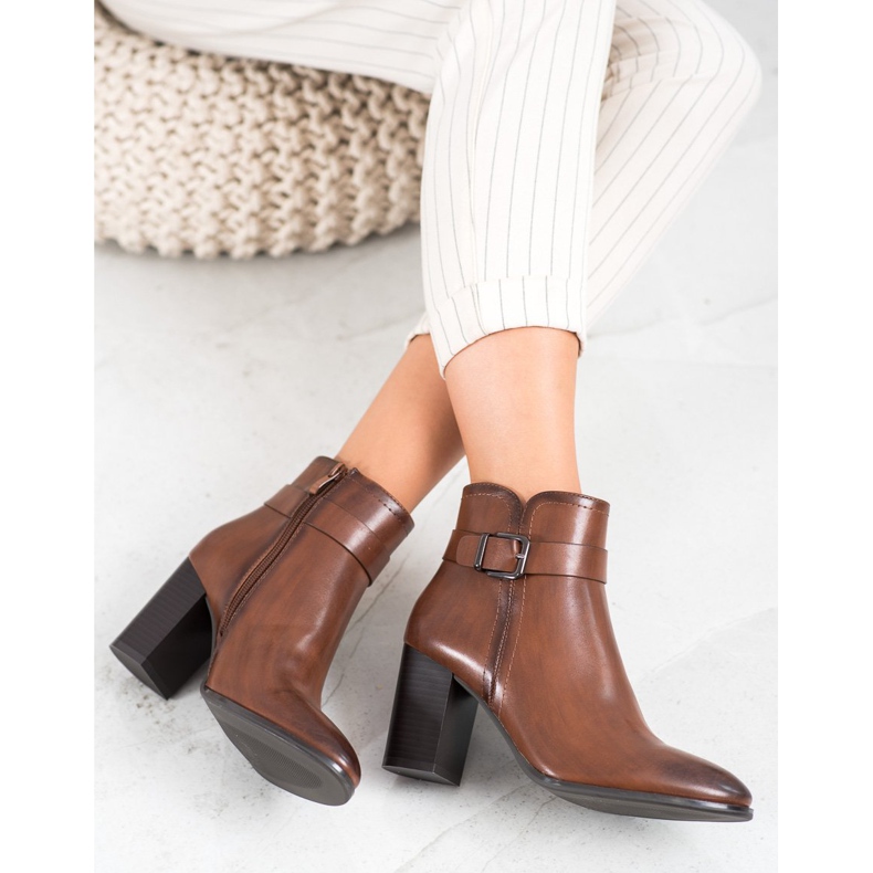 Sergio Leone Klasyczne Botki Na Obcasie brązowe 2