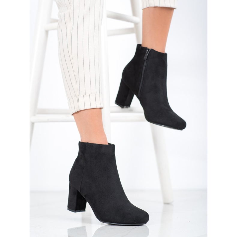 Laura Mode Klasyczne Botki Na Słupku czarne 2