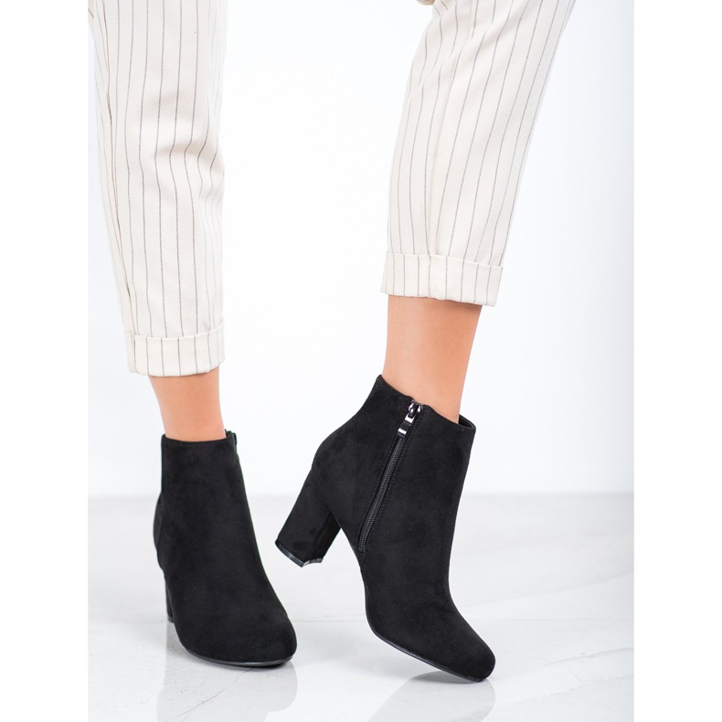 Laura Mode Klasyczne Botki Na Słupku czarne 1
