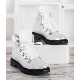 Bello Star Srebrne Traperki białe srebrny 2