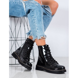 Small Swan Lakierowane Workery czarne 1