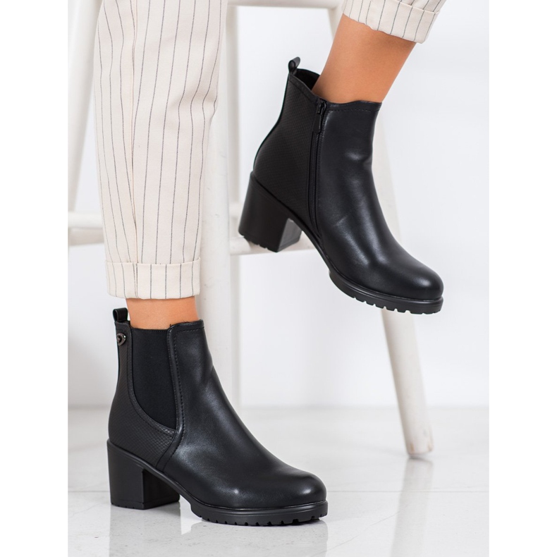 Lekkie Botki Na Słupku czarne 1