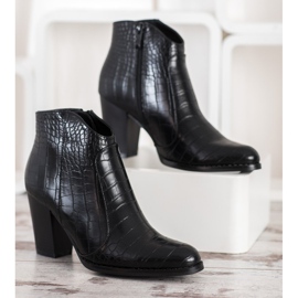 Filippo Modne Botki Snake Print czarne 2