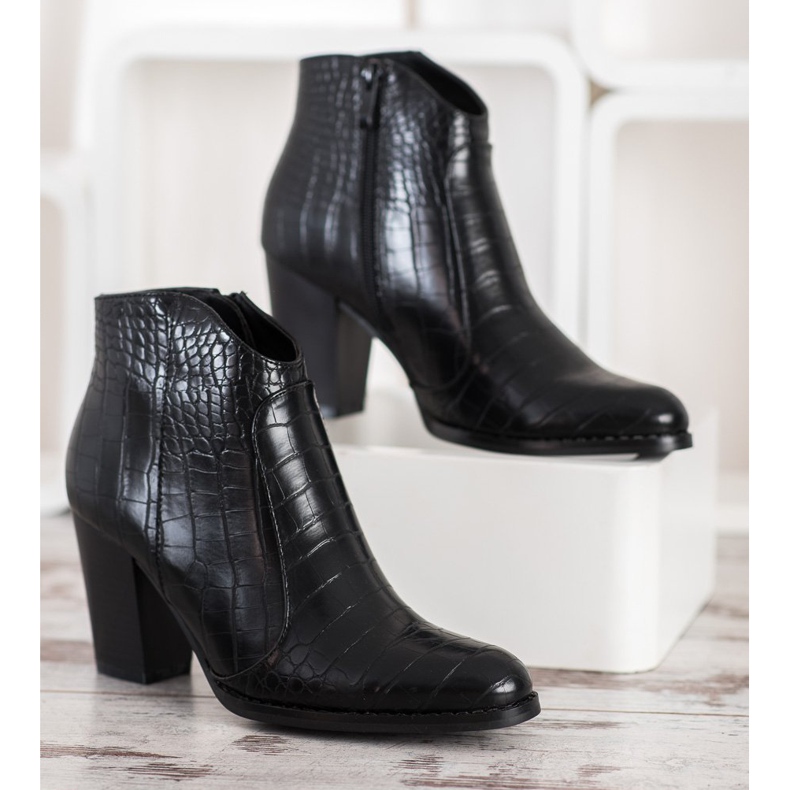 Filippo Modne Botki Snake Print czarne 2
