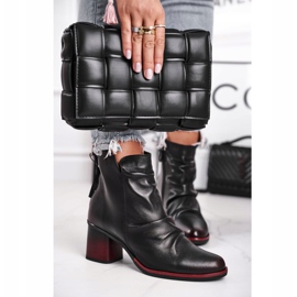 Botki Damskie Na Słupku Maciejka Czarne 04757-01 2