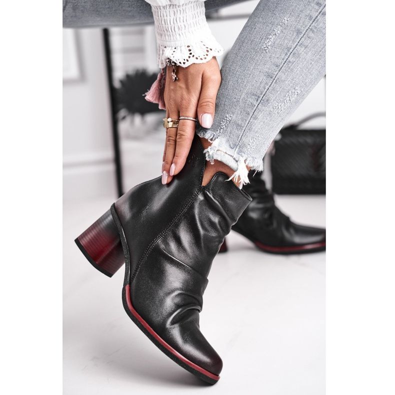 Botki Damskie Na Słupku Maciejka Czarne 04757-01 1