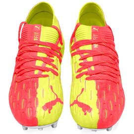 Buty piłkarskie dla dzieci Puma Future 5.1 Netfit Osg Fg Ag Junior 105946 01 żółte czerwone 2