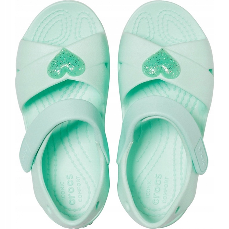 Crocs sandały dla dzieci Classic Cross Strap Sandal Ps neo miętowe 206245 3TI zielone 1