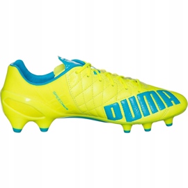 Buty piłkarskie Puma Evo Speed 1.4 Lth Fg żółto-niebieskie 103615 03 żółte żółte 1