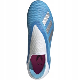 Buty piłkarskie adidas X 19.3 Ll Fg Junior niebieskie EF9114 niebieski,biały,srebrny 2