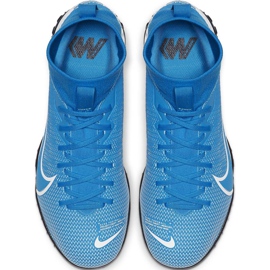 Buty piłkarskie Nike Mercurial Superfly 7 Academy Tf Junior AT8143 414 wielokolorowe niebieskie 1