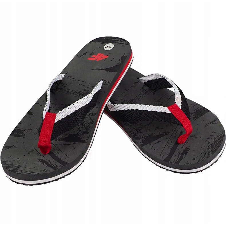 Klapki męskie 4F H4L19 KLM002 90A multikolor allover czarne wielokolorowe 1