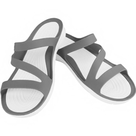 Crocs klapki damskie Swiftwater Sandal W szaro-białe 203998 06X szare 1